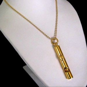 Ralph Lauren Vintage 1990’s gold whistle necklace